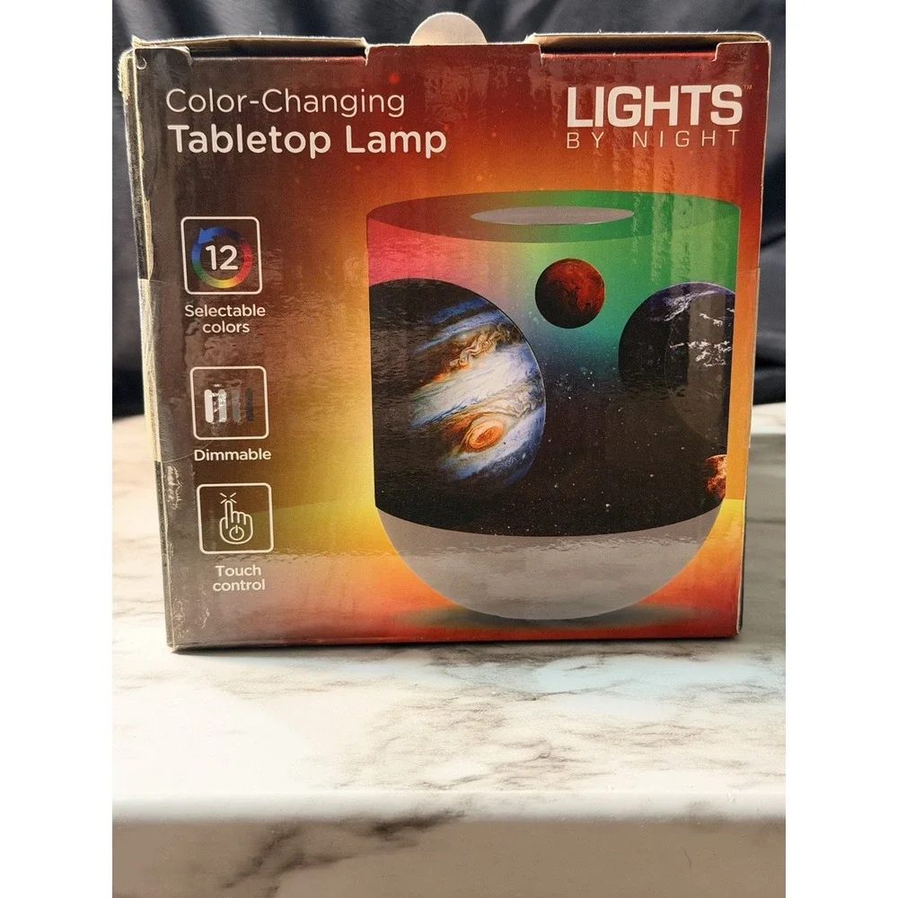 NIB~TABLETOP LAMP COLOR CHANGING LIGHTS 12‎ CHOICES TOUCH CONTROL(2873)